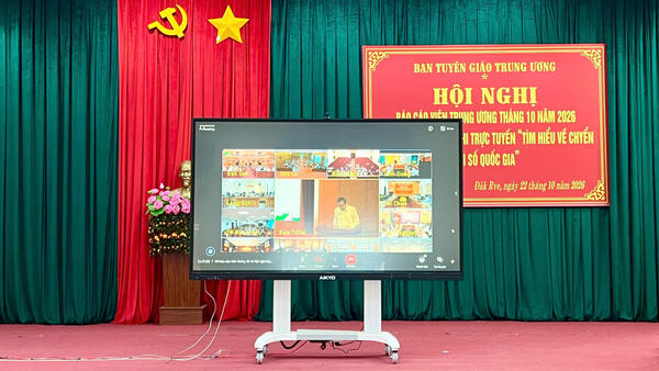 Xã Đăk Rve tham dự Hội nghị Báo cáo viên Trung ương tháng 10/2026 và phát động Cuộc thi “Tìm hiểu về chuyển đổi số quốc gia”